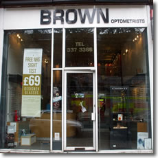 Brown Optometrists Shop Front Window